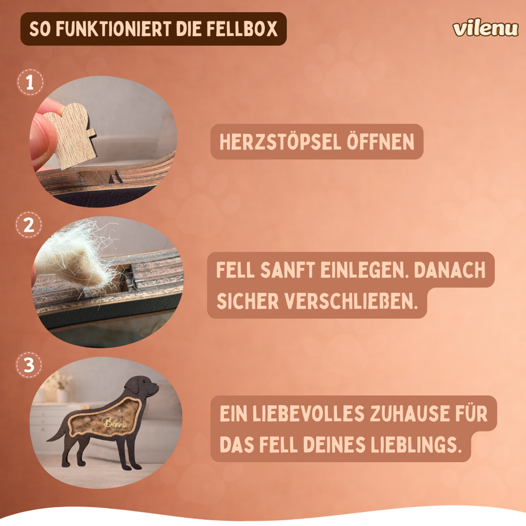 Personalisierte Fellbox für Hundeerinnerungen