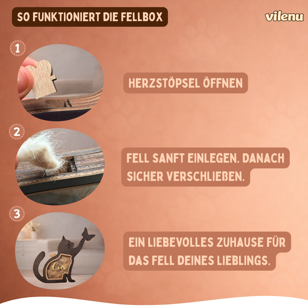 Personalisierte Fellbox für Katzenerinnerungen