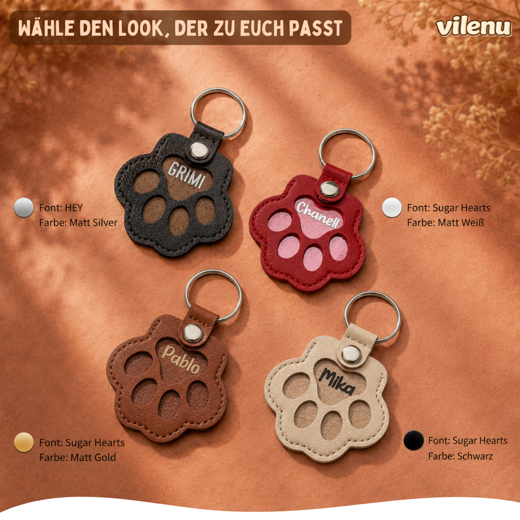 Personalisierter Pfotenanhänger mit Fellfach
