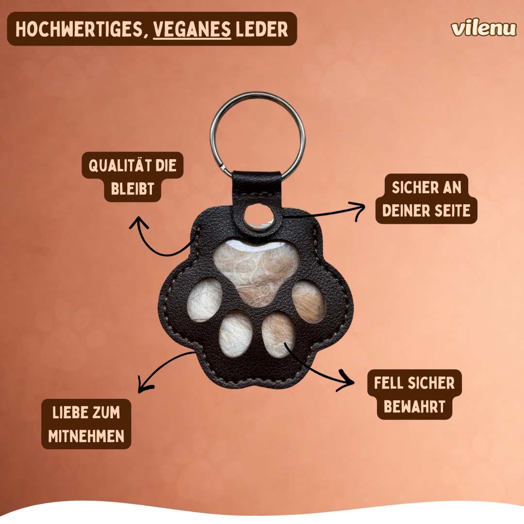 Personalisierter Pfotenanhänger mit Fellfach