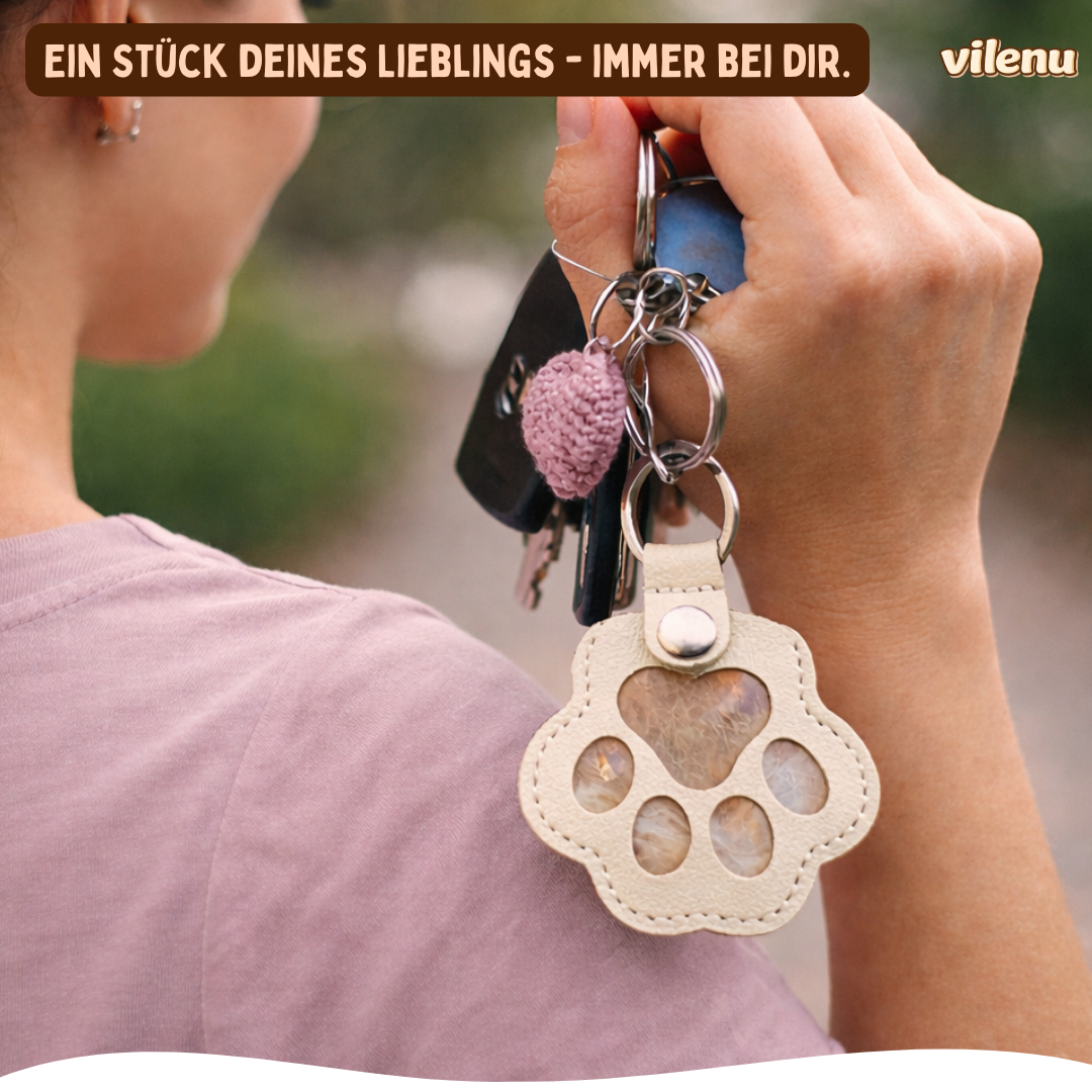 Personalisierter Pfotenanhänger mit Fellfach
