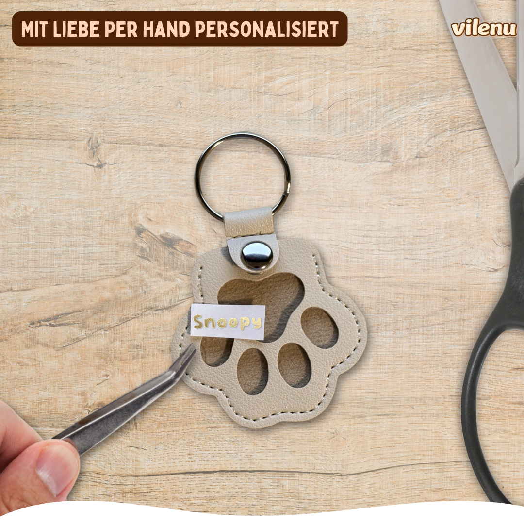 Personalisierter Pfotenanhänger mit Fellfach