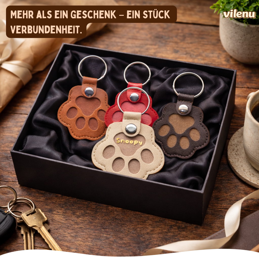 Personalisierter Pfotenanhänger mit Fellfach