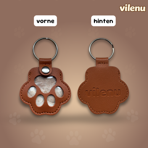 Pfotenanhänger mit Fellfach